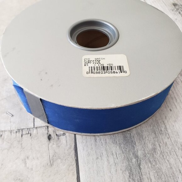 NWT - McGinley Mills - Satin Acetate Surfside Blue #9 (1 5/16”) – 100 yards - Picture 3 of 4